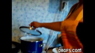 ���ലിയ couple have wicked sex in the kitchen